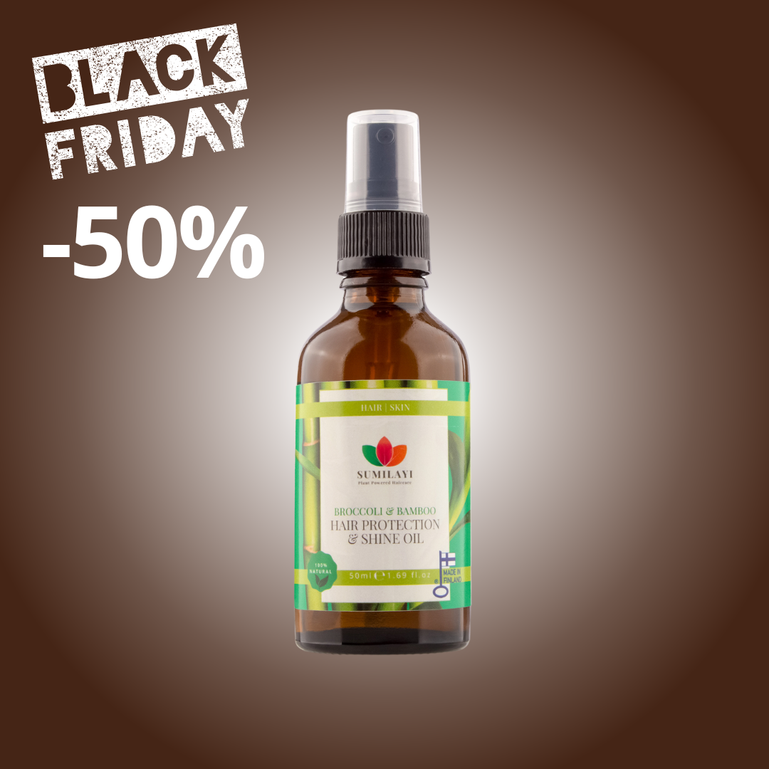 Black Friday - 50% Bamboo &amp; Broccoli Protection and Shine Oil - Laadukas , valmistaja: Sumilayi. Saatavilla verkkokaupassa Sumilayi. Katso lisää: Black Friday - 50% Bamboo &amp; Broccoli Protection and Shine Oil.